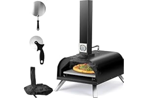 Karinear Pizza Oven Wood Pellets 12inch Outdoor Pizza Oven with Accessories for Garden Yard, Outdoors, Camping