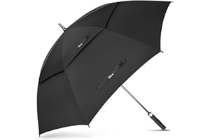 NINEMAX Parasol golfowy automatycznie otwierany 152/162 cm - podwójny baldachim parasol golfowy duży parasol wiatroszczelny z paskiem dla mężczyzn i kobiet
