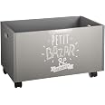 Coffre à Jouets Atmosphera Avec Roulettes - Rose Et Blanc - Rangement Enfant - Dimensions 48x28x28,5 Cm
