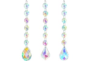 JCUGSBS 3 Attrape Soleil Cristal, Attrape-Soleils en Cristal, Capteur a Suspendre Arc-en-Ciel Suncatcher Pendentif Soleil l'étoile Lune Capteur pour Fenêtre Chambre et Jardin Noël Jour