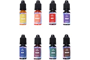 ‎BOLOSA Bolosa 8 Kerzenfarbe, Kerzenfarben, Kerzenwachs Farben Set, für die Kerzenherstellung, für Sojawachs, Bienenwachs, Palmwachs, Gelwachs Gelee Wachs, Paraffinwachs, Kokosnuss Wachs (10 ml)