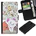 Produktbild WonderWall (Nicht für S5) Tapete Bunt Bild Kartenhalter Flip Brief Tasche Klapp Leder mit Schwarz Hart Schutz Hülle Bild Case Etui Cover Schale Für Handy Samsung Galaxy S5 Mini, SM-G800 - Kätzchen Blumentapete Comic-Katze