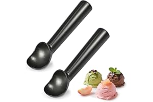‎NEPFAIVY Nepfaivy Eisportionierer Eislöffel Portionierer 2 Stück - 18cm Eiskugelportionierer mit Antihaftbeschichtung, Leicht zu Reinigen, Robuster Eiskugelformer für Eis, Gelato, Keksteig, Sorbet, Schwarz