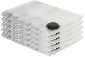 Harbour Housewares Vacuum Storage Bags - Extra-Large (90 x 120cm) - 5x Heavy Duty Reusable Plastic Clothes Duvet Bedding Travel Moving Packing Suction Space Saver Organiser Zip Lock Luggage Bag