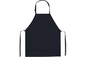 Miss Chief Kids Plain Apron With Front Pocket - Arts Crafts Baking Cooking Party Design Tech - White Black Cream Navy