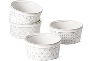 LE TAUCI Lot de 4 ramequins 170 g, 10,8 cm, blanc arctique
