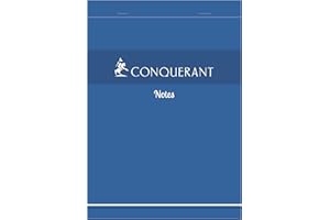 HAMELIN Conquerant Bloc‐Notes A4 Petits Carreaux 5mm 200 Pages Agrafées Tête Couverture Carte Bleue