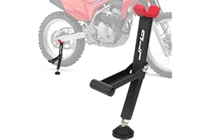 USTPO Soporte de motocicleta universal, rueda trasera, elevador de moto ajustable y plegable, patas de apoyo al suelo con asa para la mayoría de motocicletas - Rojo