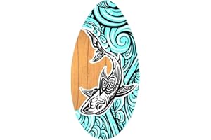 Kowaku Wooden Skimboard for Beginners & Kids - Lightweight Poplar Bodyboard with High Gloss Finish for Shallow Water & Beach Surfing - Portable Sand Board for Teens & Adults