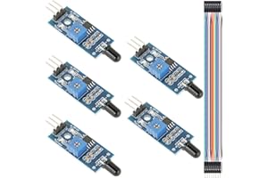 Youmile 5 Stück IR-Infrarot-Flammensensormodul 3,3 V-5 V Breite Spannung LM393 Temperaturerkennung 3-Draht-Detektorsensor mit DuPont-Kabel für Arduino