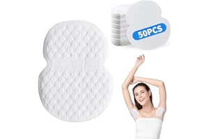 ELFSHELF 50 Pcs Armpit Sweat Pads,Invisible Absorbent Nonwoven Underarm Patches,Women Men Armpits Stopper Patch Dry Breathable Rapid Sweat Absorption,Disposable Underarms Sweatguard Pad Unscented Antibacterial