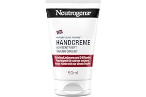 ‎NEUTROGENA Neutrogena Handcreme konzentriert unparfümiert, beruhigende Feuchtigkeitscreme mit 40Prozent Glycerin + Vitamin E, sofort feuchtigkeitsspendende Handcreme für sehr trockene Hände 50 ml
