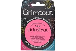 GRIM'TOUT GRIM’TOUT Galet de fard de maquillage de fête pour enfant et adulte, pour visage et corps, tous type de peau, 20ml - Couleur Rose vif