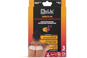 DULÀC FARMACEUTICI 1982 Dulàc PARCHES PARA EL DOLOR con Árnica y Harpagofito - 3 BANDAS para dolores musculares y articulares, distensiones, contracturas, esguinces - Alivio 24h Made in Italy