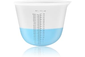FONWUJIOT Silikon Messbecher, Große Silikon Messbecher Epoxidharz, 1000 ml Harz Messbecher für Epoxidharz, Klebewerkzeuge, Wachsen, Giessform Silikon für Gießformen, Schmuckherstellung, DIY Handmade, Basteln
