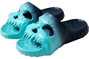 Moollyfox Zabawne klapki z czaszką, kapcie dla kobiet i mężczyzn, antypoślizgowe, lekkie buty prysznicowe, buty pod prysznic, na lato, do ogrodu, na basen, do użytku wewnątrz i na zewnątrz