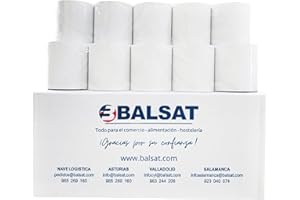 B BALSAT BALSAT Rollo de Papel Térmico 80x80mm | Para Impresora Térmica TPV | Caja 50 Uds de Papel Térmico para Impresora de Tickets | Rollo Térmico 80x80 de Calidad para Papelería, Negocio y Caja