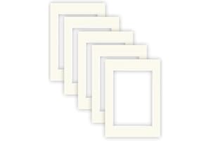 nielsen Conservation Cartoncino Passepartout 2,2 mm, set di 5, formato esterno 29,7x42 cm (A3) per formato immagine 21x29,7 cm, bianco avorio liscio