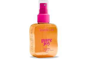 Jean & Len Body Mist Pure Joy, solvarm doft med Tahitiblomma, kokos & karamell, inspirerad av brasiliansk sommar, med panthenol & extrakt av Tahitiblomma, vegansk kroppsspray, 100 ml