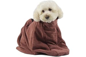 BT BEAR Bolsa seca para mascotas, bolsa de secado rápido, toallas de baño de secado rápido, toalla de baño superabsorbente, toalla de baño para gatos XS, marrón