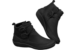 FGUUTYM Stiefeletten Damen Herbst - High Top Lederstiefel Pu Leder Kurzstiefel Outdoor Trekkingschuhe Wanderschuhe Vintage Arbeitsschuhe Ankle Boots Sneakers Sportschuhe Damenstiefel Schlupfstiefel Gr.35-43
