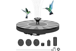 ESTEFANLO Fontana solare da 1.4 W, pompa per laghetto con pannello solare, a batteria integrata, pompa dell'acqua solare, galleggiante per fontana, pompa per giardino, vasca per uccelli, contenitore per pesci