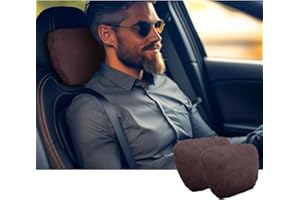 POKSRI Cojin Reposacabezas Coche,Almohadilla Auto,cojín Cabeza,cojin Cervical automóvil,Gamuza de súper Fibra,poliéster Vegetal,30x19cm,Recargable y Ajustable(Negro,Almohadilla 2ps)