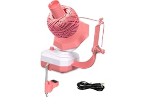 TOWEBOORY Bobinadora de Hilo, Eléctrico Enrollador de Lana para Punto y Ganchillo Puede Bobinar 10 onzas de Hilo Bobinador de Lana con Guía de Hilo Enrollador de Ovillos Eléctrico para Punto y Ganchillo (Rosa)