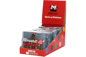 Kookie Cat Galletas Veganas de Chocolate y Almendras Individualmente Envueltas. Sin Gluten, Sin Soja, Bio y Orgánicas. Almendras y Avena. Multipack de 12 X 50 g