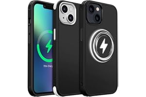 MobNano Magnetisch Hybrid Silicon Hülle für iPhone 13 Hülle, iPhone 14 Hülle [Kompatibel mit MagSafe][2-Sets Bumpers] Stoßfest Schutzhülle Magnet Dünn Handyhülle iPhone 13 14 Case Schwarz