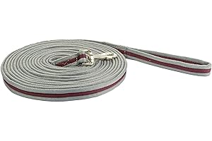 HKM Guinzaglio Morbido per longitudinale, 800 cm, Colore: Grigio Scuro/Bordeaux