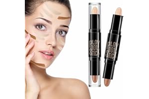 TUKNON Maquillajes Correctores, Contouring Stick, Contour Stick, Highlighter Stick, Contorno Maquillaje, Highlighter Maquillaje, Kit Corrector Imperfecciones, 2 en 1 Herramienta de Maquillaje de Doble Cabeza