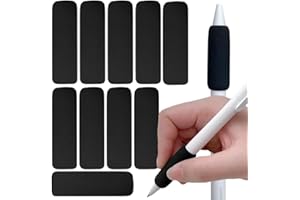 Belegao 10PCS Pen Grips for Adults, Comfortable Pencil Grip Soft Foam Cushion Holder Large Normal 2 Sizes for Pens, Pencils, Styluses, Artists & People with Arthritis Handwriting Home, Office(Black)