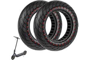 VOLOHAS 60/70-6,5 Ruota in Gomma Piena 10 x 2,5 Pneumatici Solidi per Segway Ninebot Max G30/G30E/G30LP Monopattino Elettrico Anteriore o Posteriore, Antiscivolo, Antiforatura (Punto Rosse 2 PCS)