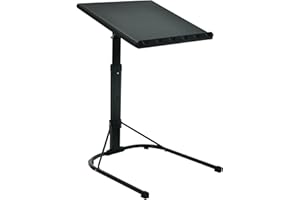 AZUMA Folding Laptop Table Black With Adjustable Height and Tilt Angle Portable Gaming Computer Desk Tablet Stand Tray Bedside Sofa Armchair Crafting Jigsaw