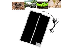 FIPASEN Tapetes Térmicos para Terrarios, Manta Calefactora para Reptiles con Temperatura Ajustable para Tortuga, Serpientes, Lagartos, Geckos, Arañas - Almohadilla Térmica para Reptiles (20W:42x28CM)