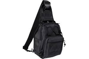 SWYGOO Taktische Einzelne Umhängetasche, Militär Sling Rucksack, Cross-Body Molle Brusttasche, Schulter- und Hand Tasche 2 in 1, Reise Wandern Camping Sports Schultertasche für Herren & Damen