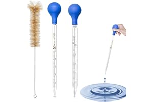 TUOFANG 2 Stück Glas Pipette, 5ml 10ml Dropper Pipette, Tropfpipette Messpipetten, mit Gummi-Pipettierball und 1 Stück Tropfenbürste, Für Labor Lebensmittel Forschung Schule