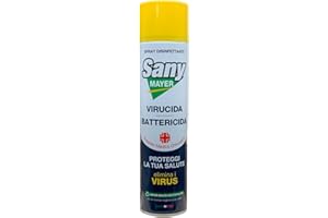MAYER BRAUN Spray Disinfettante Igienizzante Virus, Batteri, Funghi"SANYMAYER" 400 ml| Spray Sanificante Dell'Aria, Aspirapolvere, Condizionatore, Climatizzatore Auto, Virucida, Battericida e Funghicida. (1)