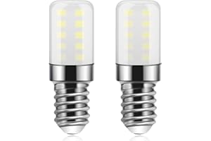 DDLISU Bombilla LED E14 para frigorífico, 3W, Blanco Frío 6500K, 300LM, Bombillas Pequeñas con Rosca Edison E14 para Frigorífico, Campana Extractora, Luz nocturna, Máquina de Coser, No Regulable, 2 unidades