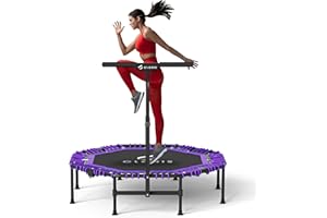 CLORIS 40''/48'' Foldable Fitness Trampoline - Max Load 400lbs / 450lbs, Rebounder with Adjustable Foam Handle Indoor/Outdoor Fitness Body Exercise