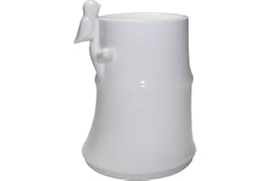 ZEN ARÔME Zen Aroma quemador de cera perfumada Fondants perfumados – Quema perfume de ambiente y difusor de aceite esencial de cerámica, diseño de bambú, portavelas, lámpara aromaterapia, altura 12 cm