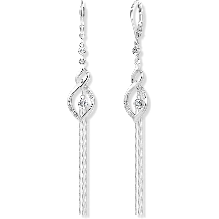 Yumilok Oorbel voor dames, meisjes, 925 zilver, versierd met kristal, drie billea, glanzend, verjaardagscadeau, Sterling zilver, zirkonia