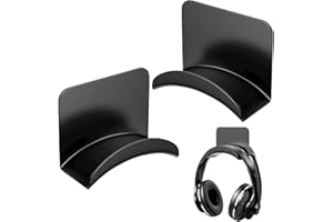 Legpador 2 Piezas Soporte Percha Auriculares Gaming, Soporte Cascos Mesa, Universal Headphone Hooks, Adhesiva Headset Stand, Gancho Sujeta Colgador Auricular, para Escritorio, Pared, Vidrio (Negro)