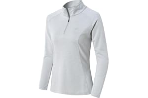 AjezMax Donna Maglia da Corsa a Maniche Lunghe 1/4 Zip Felpa Sportivo Yoga Fitness Outdoor Tops