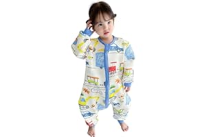 LILBESTIE Toddler Sleeping Bag, 1.5 TOG Soft Cotton Baby Sleep Bag with Feet Baby Sleep Bag with Feet Long Sleeve Sleep Sack (Art Classes, 18M-3T)