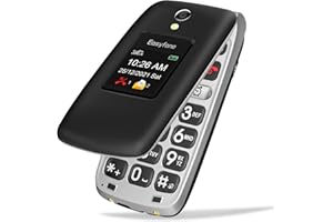 Easyfone Prime-A1 Pro 4G Seniorenhandy Klapphandy ohne Vertrag, Großtasten Mobiltelefon SOS Notruffunktion, FM Radio, 2.4 Zoll HD-Dual Display Handy für Senioren, 1500mAh Akku und Ladestation