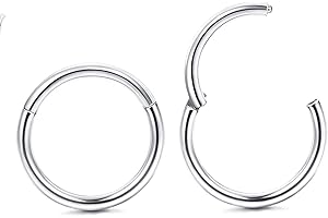 MILACOLATO Mejorado 2 Unids 18G Pendientes de Aro de Cartílago de Acero Inoxidable para Hombres Mujeres Anillo de Aro de Nariz Helix Septum Daith Lip Tragus Joyería Piercing
