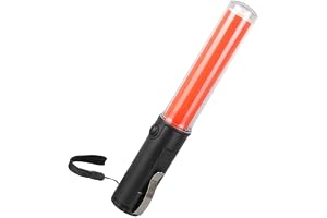 Led-Trafikbatong, 26 cm Led-Ljus Trafiksäkerhetsstav Batongstav Blinkande Varningspinne, Med Nödljus + Magnetisk Bas, För Tra