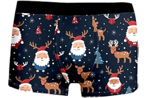GENERISCH Boxershorts Herren Weihnachten Lustige Weihnachtsboxershort Männer Lustig Weihnachtsunterhose Weihnachts Boxershorts Herren Weihnachts Unterhosen Männer Lustige Unterhosen Weihnachten